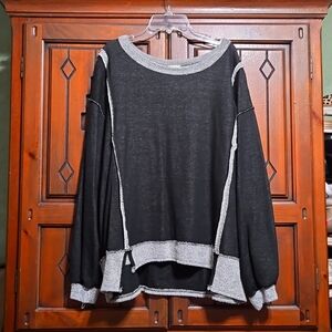 Women's BiBi sweatshirt, sz medium, black gray
